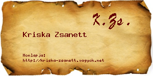 Kriska Zsanett névjegykártya